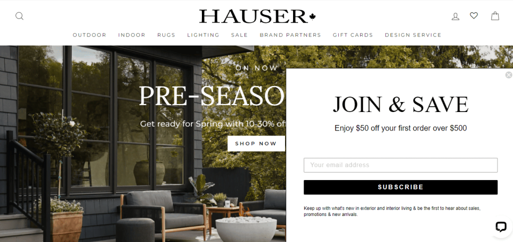 hauser shopify store