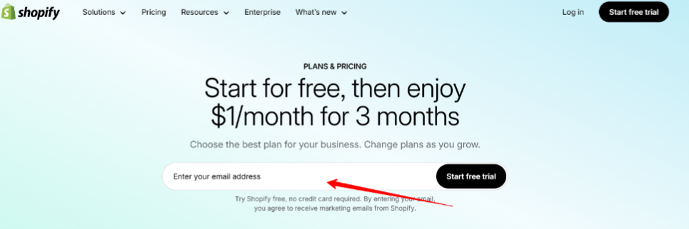Enter Your Email & Click The Start Free Trial Button