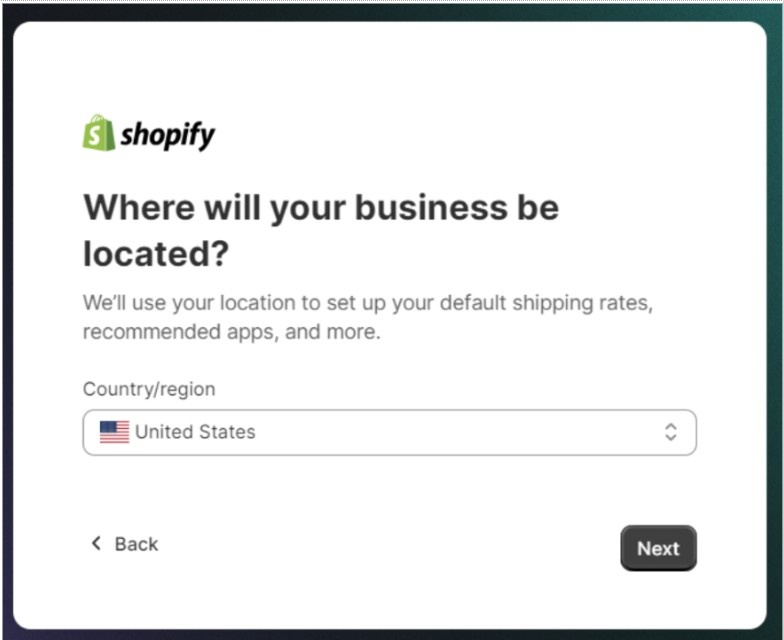 Select the country 
